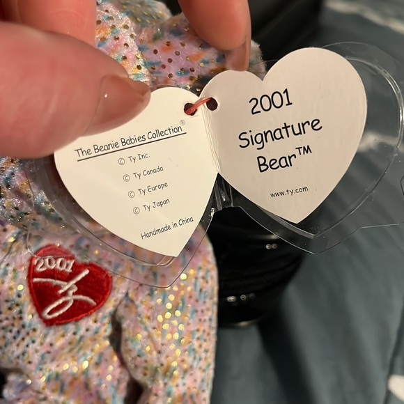 Ty Beanie Baby 2001 Signature Bear Retired P.E. Pellets MWMT 9th Gen Hang Tag - Picture 5 of 7